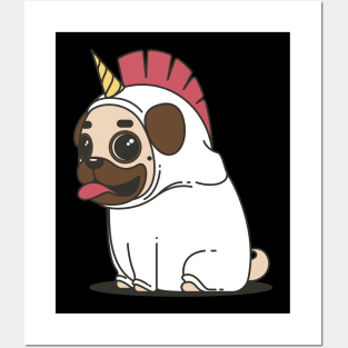 Unicorn Pug Posters and Art